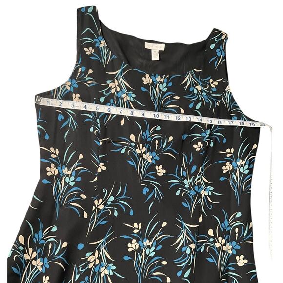 Charter Club Silk Maxi Dress Black Blue Floral Sleeveless Side Zip Size14 Luxury - Picture 7 of 10